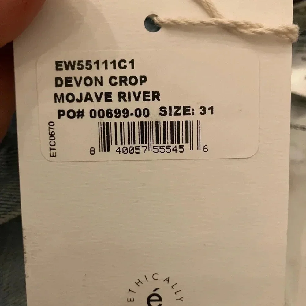 NWT ETICA Devon Crop Jeans in Mojave River - Picture 7 of 7